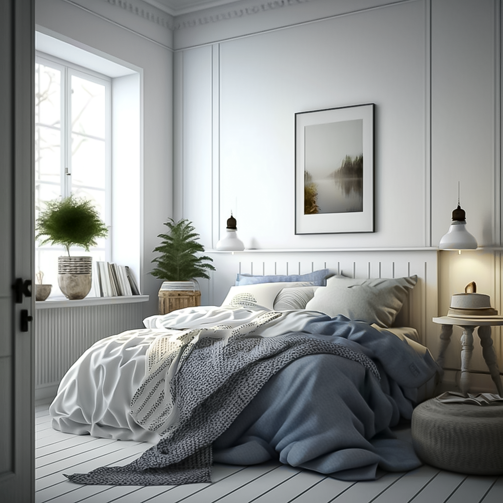chambre scandinave blanc